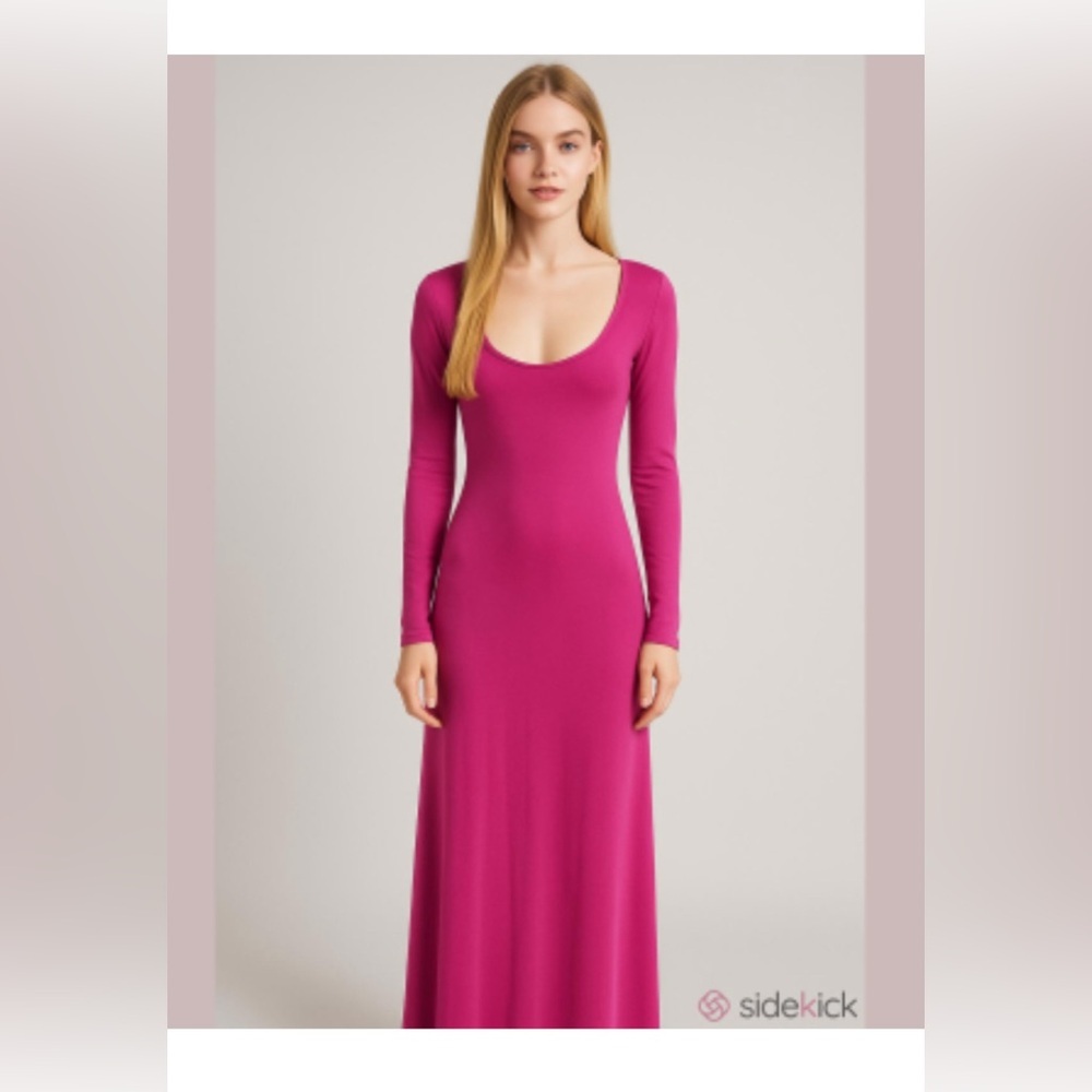 SKIMS soft lounge Long Sleeve Dress in hot Pink